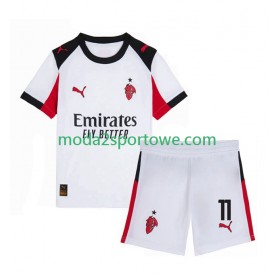 Koszulka AC Milan Christian Pulisic 11 Dziecięcy Wyjazdowe Stroje Piłkarskie 2025/26 Krótki Rękaw